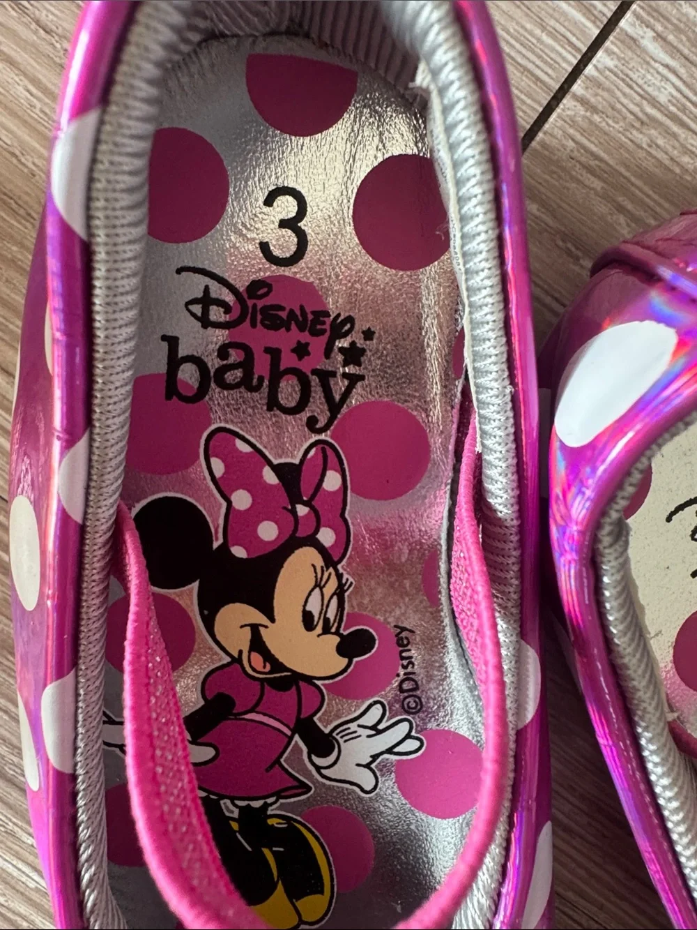 Disney Baby Minnie Mouse Hot Pink Polka Dot Mary Janes